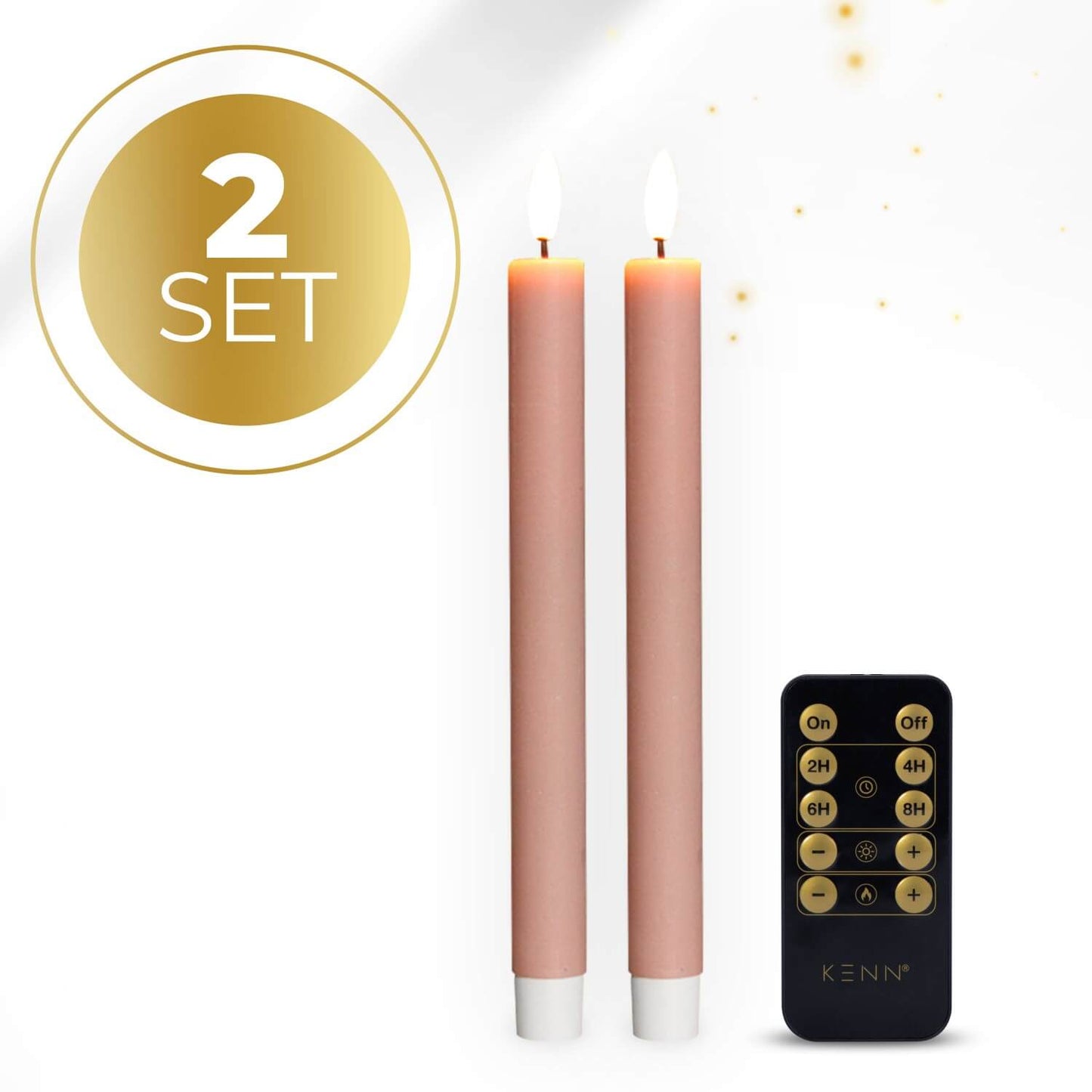KENN® LED Dinerkaarsen – Set van 2 – Roze