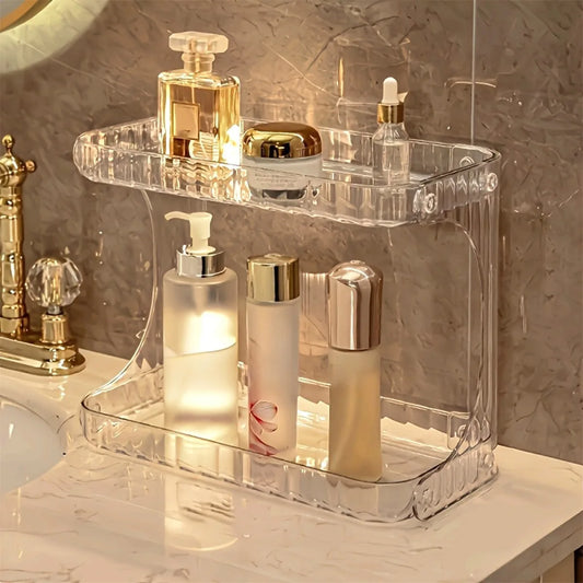 1 piece transparent cosmetics storage rack | Multi functional desktop skincare lipstick display rack | Multi layer storage suita