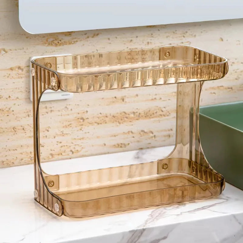 1 piece transparent cosmetics storage rack | Multi functional desktop skincare lipstick display rack | Multi layer storage suita