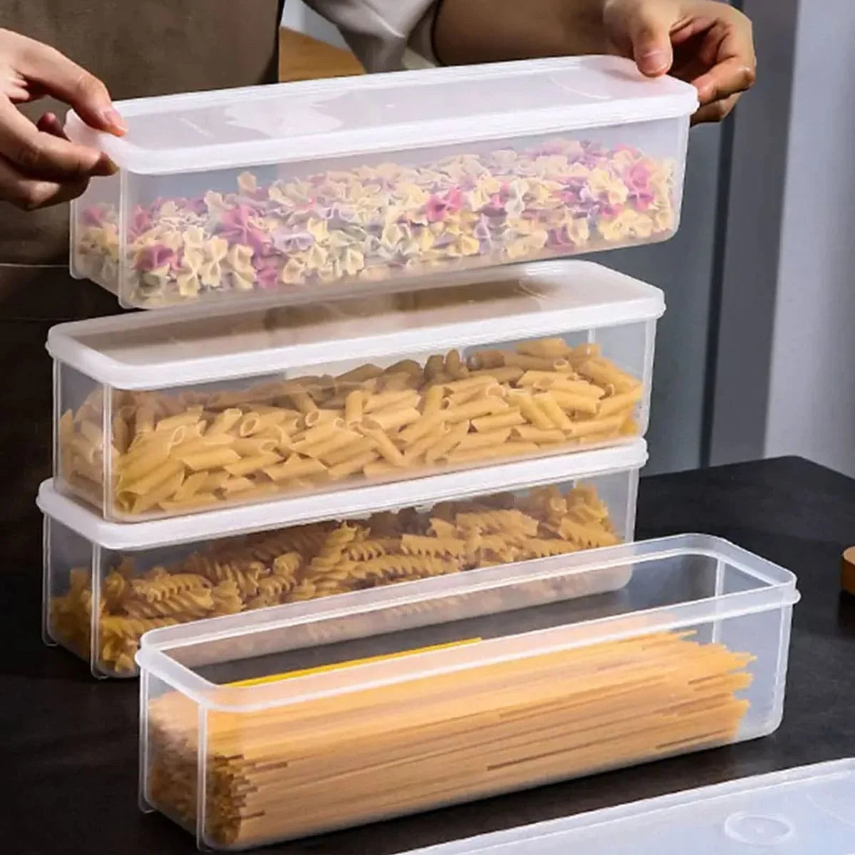 1 Plastic Transparent Storage Box, Refrigerator Food with Lid Fresh-keeping Box, Transparent Storage Sealed Food Box