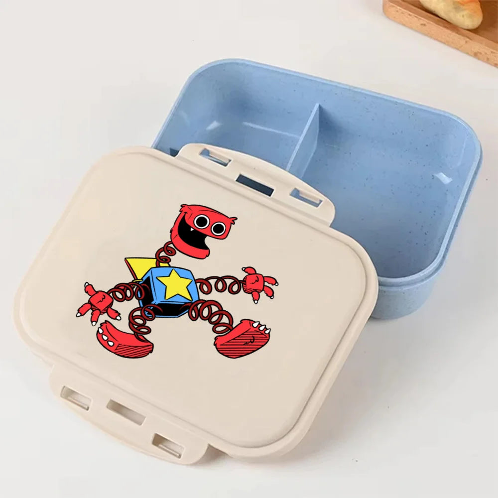 Cartoon Poppy Playtime Blue Lunch Box Anime Food Storage Containers Picnic Lunch Box Large Capacity Office Dinner Case Gifts