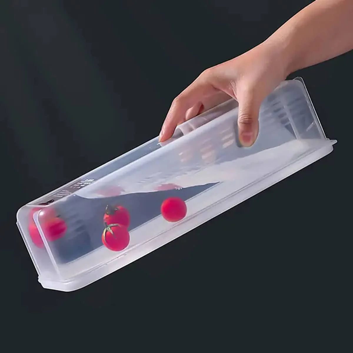 1 Plastic Transparent Storage Box, Refrigerator Food with Lid Fresh-keeping Box, Transparent Storage Sealed Food Box