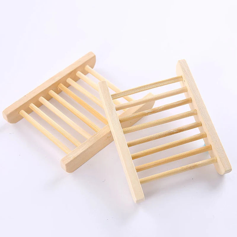 Wooden Soap Dishes Tray Bathroom Soap Holder Portable Shower Soap Dish Storage Tray Bathroom Countertop Soap Drain Rack