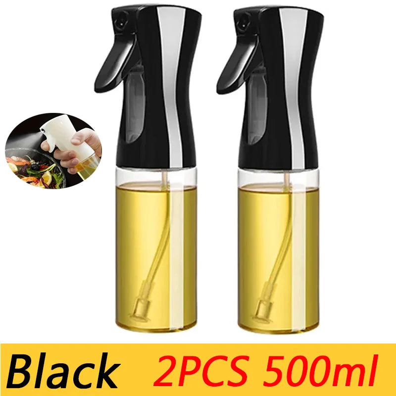 200/300/500ml Oil Spray Plastic Household Kitchen Oil Spray Bottle Or Oil Brush Nebulizing Mist Filling Cooking Dual Use BBQ
