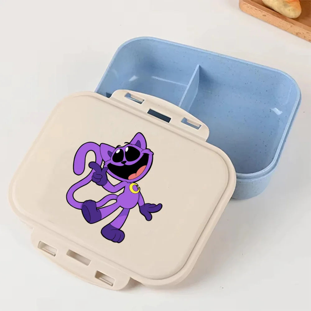 Cartoon Poppy Playtime Blue Lunch Box Anime Food Storage Containers Picnic Lunch Box Large Capacity Office Dinner Case Gifts