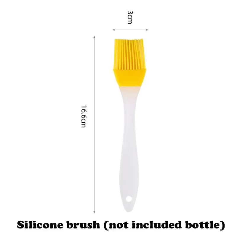 200/300/500ml Oil Spray Plastic Household Kitchen Oil Spray Bottle Or Oil Brush Nebulizing Mist Filling Cooking Dual Use BBQ