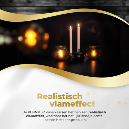 KENN® LED Dinerkaarsen – Set van 2 – Roze