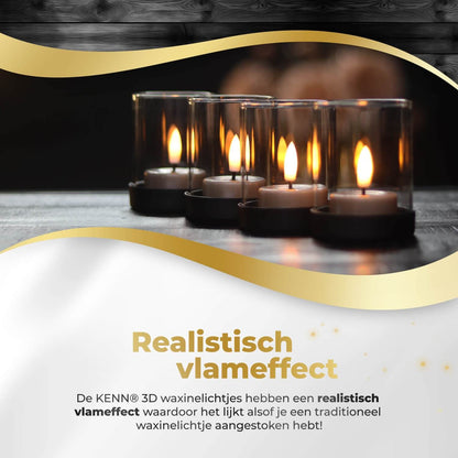 KENN® LED Waxinelichtjes – Set van 4 – Taupe