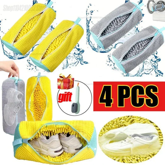 Shoe Washing Bag for Machine Laundry Mesh Protector Prevent Sneaker Deformation Damage Sports Shoes Cleaner Lazy Wash Gear