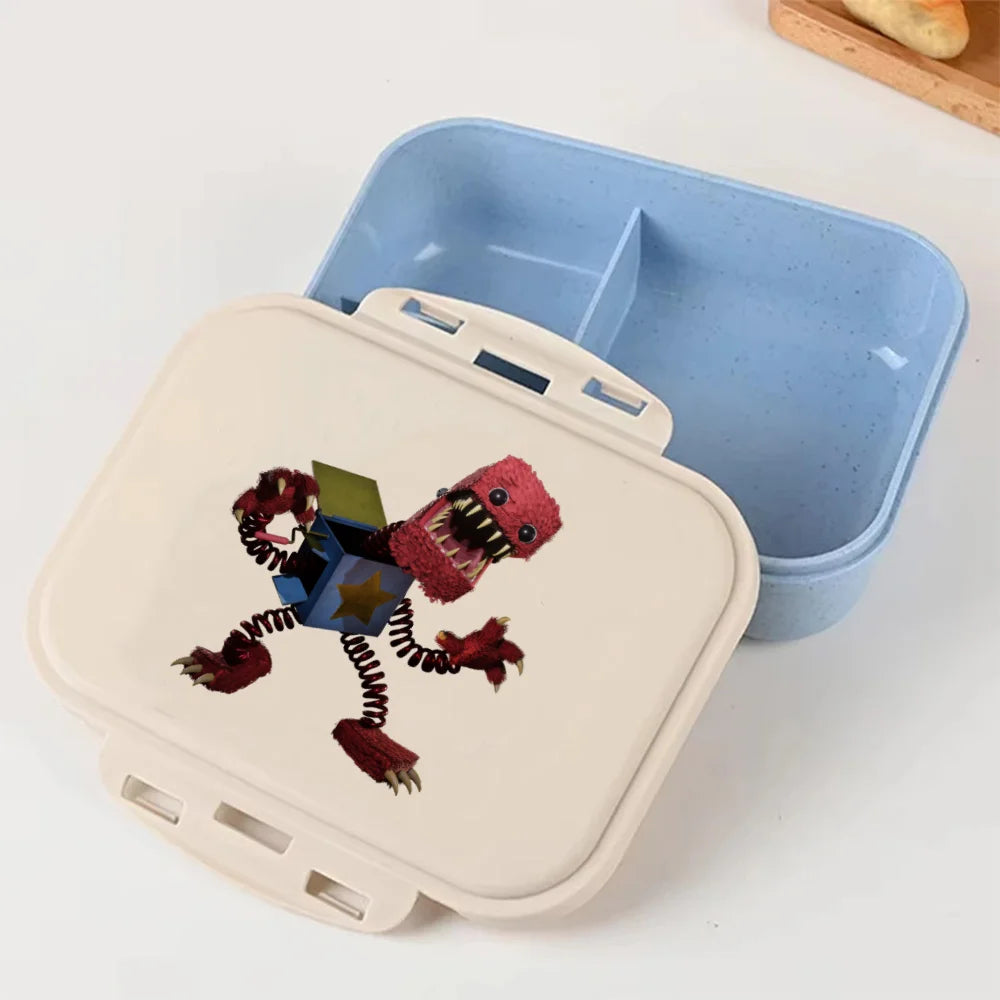 Cartoon Poppy Playtime Blue Lunch Box Anime Food Storage Containers Picnic Lunch Box Large Capacity Office Dinner Case Gifts