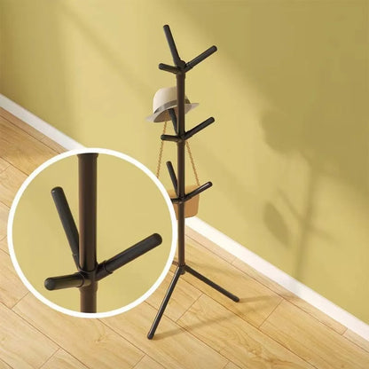 Vertical Bedroom Clothes And Hats Rack - Floor to Floor Coat Hook Tree Branch Shape Holder for Scarf Handbag Storage