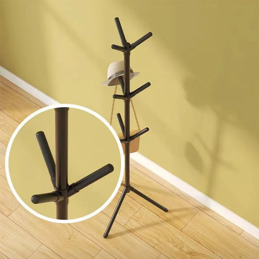 Vertical Bedroom Clothes And Hats Rack - Floor to Floor Coat Hook Tree Branch Shape Holder for Scarf Handbag Storage
