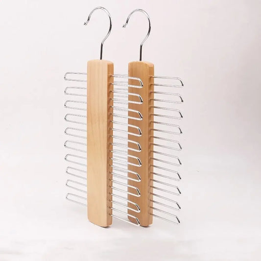 Ties Hanger Holder Rack Silk Scarf Belt Organizer Cabinet Wooden Storage Hanging Rack Storage Holder For Wardrobe Closet 20 Bar