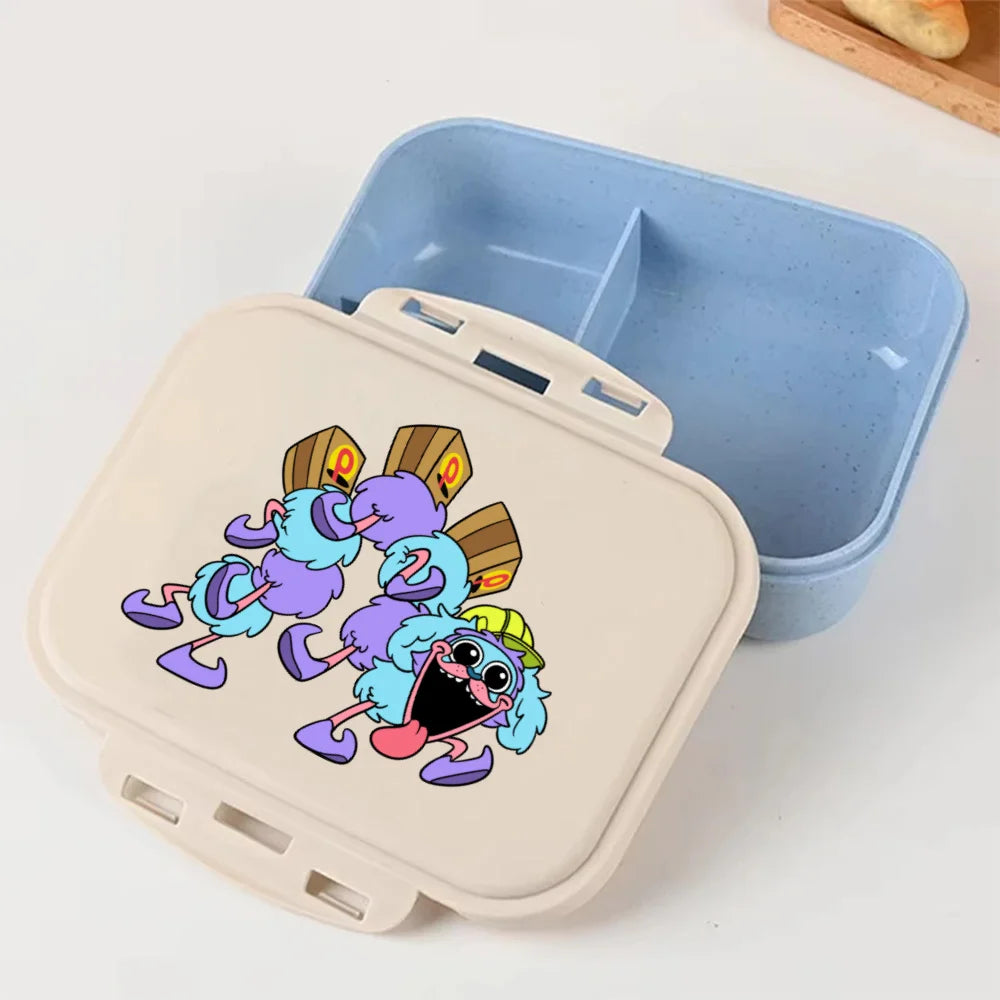 Cartoon Poppy Playtime Blue Lunch Box Anime Food Storage Containers Picnic Lunch Box Large Capacity Office Dinner Case Gifts