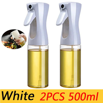 200/300/500ml Oil Spray Plastic Household Kitchen Oil Spray Bottle Or Oil Brush Nebulizing Mist Filling Cooking Dual Use BBQ