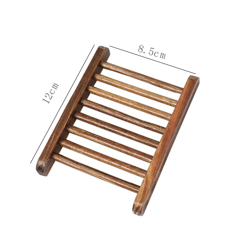 Wooden Soap Dishes Tray Bathroom Soap Holder Portable Shower Soap Dish Storage Tray Bathroom Countertop Soap Drain Rack