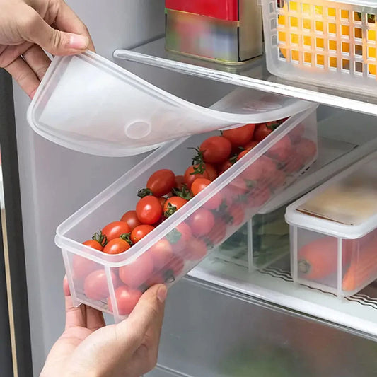 1 Plastic Transparent Storage Box, Refrigerator Food with Lid Fresh-keeping Box, Transparent Storage Sealed Food Box