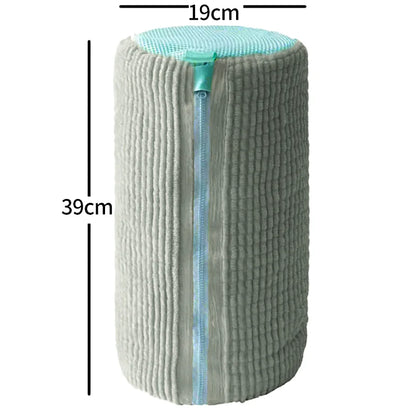 Fluffy Fiber Shoe Washing Bag 360° Surround Cleaning Reusable Durable Machine-Washable Laundry Bag with Zipper Closure (1pc)