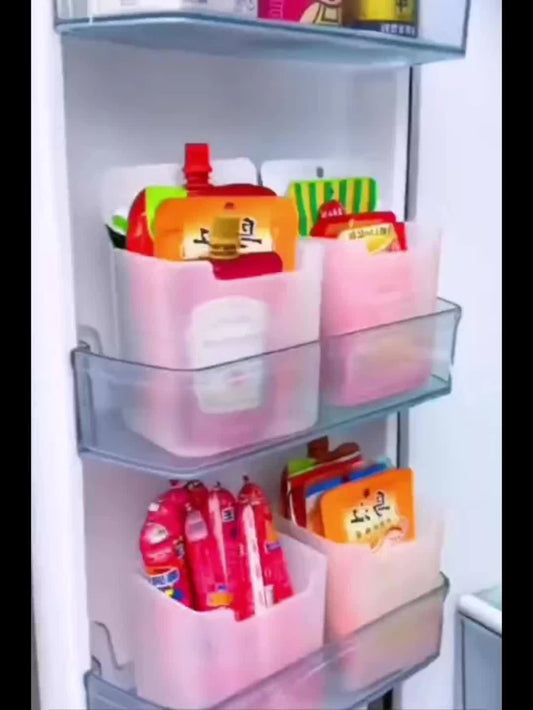 6Pcs Clear Refrigerator Storage Bins with Handles, Bpa-Free Food Organizer Boxes for Fridge & Kitchen Counter