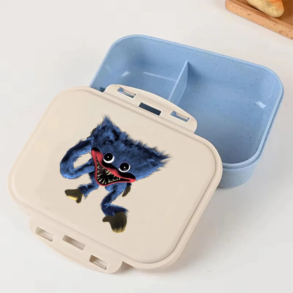 Cartoon Poppy Playtime Blue Lunch Box Anime Food Storage Containers Picnic Lunch Box Large Capacity Office Dinner Case Gifts