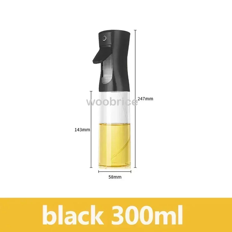 200/300/500ml Oil Spray Plastic Household Kitchen Oil Spray Bottle Or Oil Brush Nebulizing Mist Filling Cooking Dual Use BBQ
