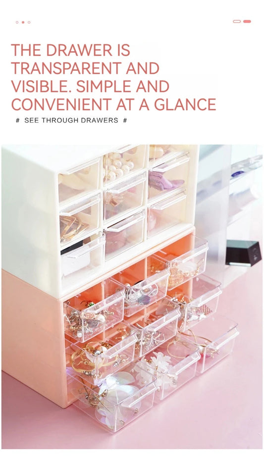 Simple High-Color Desktop Organizer Drawer Type Desktop Small Objects All-In-One Storage Cosmetic Tools Divider Shelf
