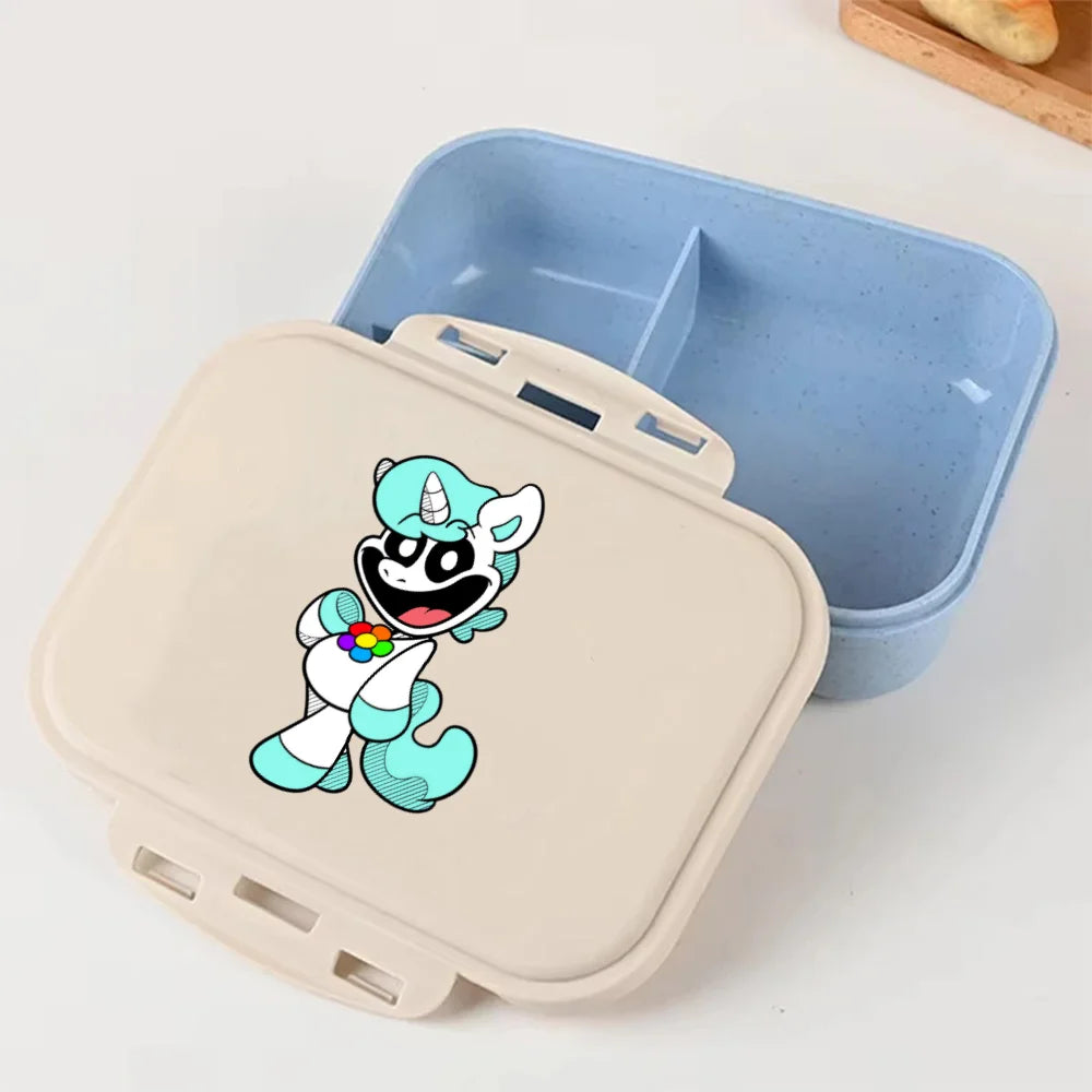 Cartoon Poppy Playtime Blue Lunch Box Anime Food Storage Containers Picnic Lunch Box Large Capacity Office Dinner Case Gifts