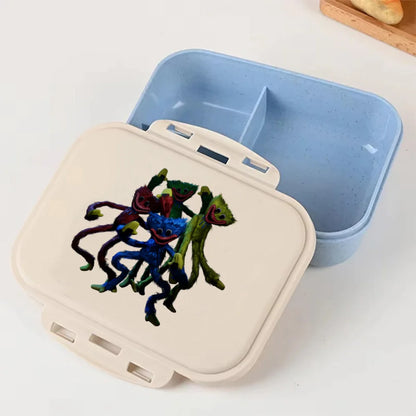 Cartoon Poppy Playtime Blue Lunch Box Anime Food Storage Containers Picnic Lunch Box Large Capacity Office Dinner Case Gifts