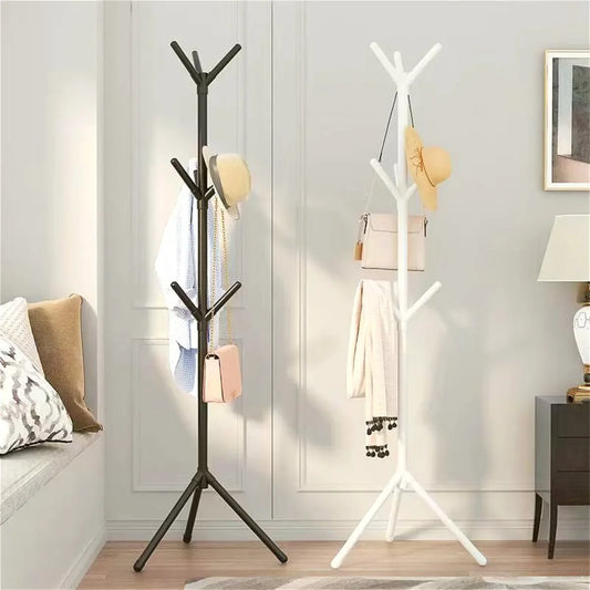 Vertical Bedroom Clothes And Hats Rack - Floor to Floor Coat Hook Tree Branch Shape Holder for Scarf Handbag Storage