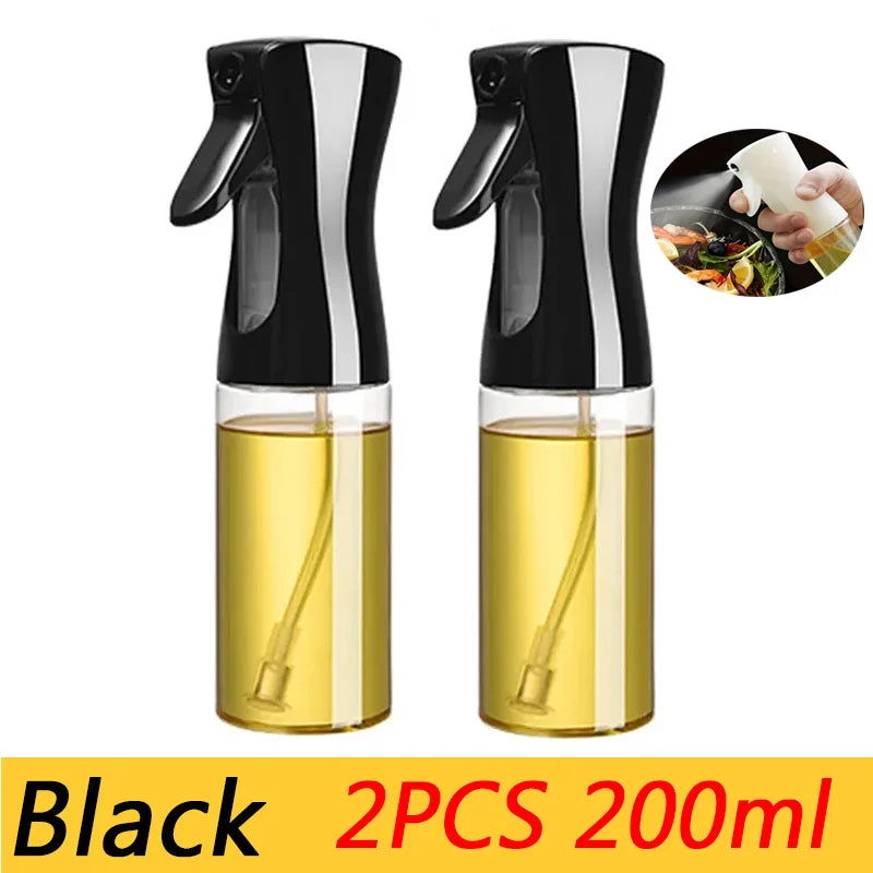 200/300/500ml Oil Spray Plastic Household Kitchen Oil Spray Bottle Or Oil Brush Nebulizing Mist Filling Cooking Dual Use BBQ