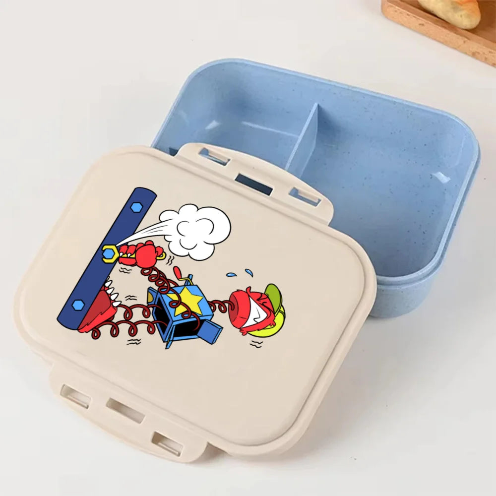 Cartoon Poppy Playtime Blue Lunch Box Anime Food Storage Containers Picnic Lunch Box Large Capacity Office Dinner Case Gifts