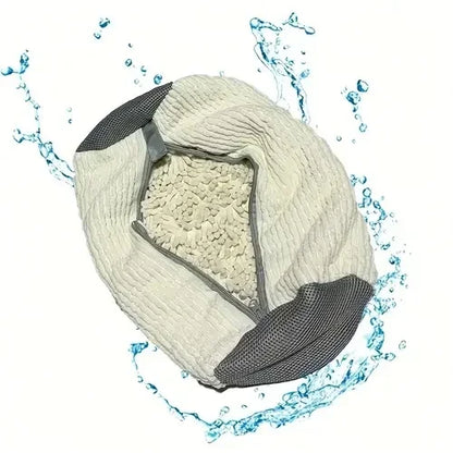 Fluffy Fiber Shoe Washing Bag 360° Surround Cleaning Reusable Durable Machine-Washable Laundry Bag with Zipper Closure (1pc)