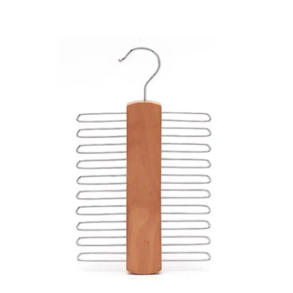 Ties Hanger Holder Rack Silk Scarf Belt Organizer Cabinet Wooden Storage Hanging Rack Storage Holder For Wardrobe Closet 20 Bar