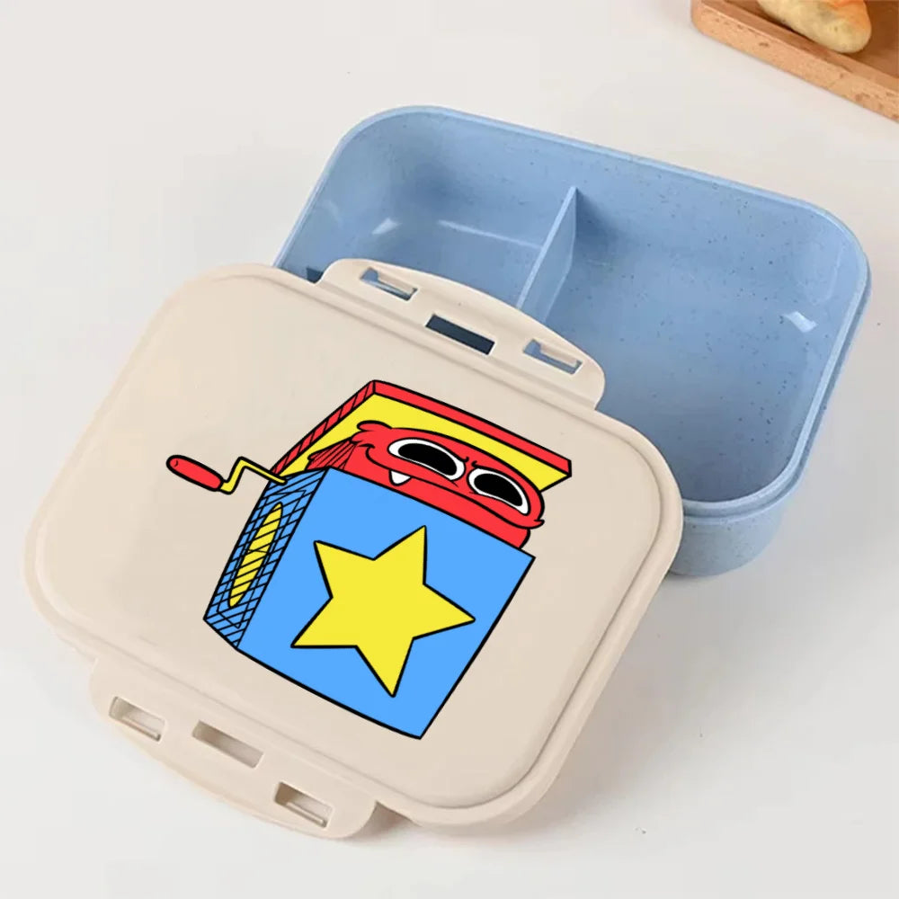 Cartoon Poppy Playtime Blue Lunch Box Anime Food Storage Containers Picnic Lunch Box Large Capacity Office Dinner Case Gifts