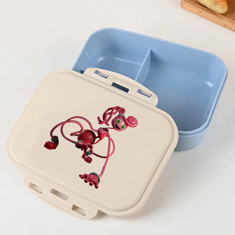 Cartoon Poppy Playtime Blue Lunch Box Anime Food Storage Containers Picnic Lunch Box Large Capacity Office Dinner Case Gifts