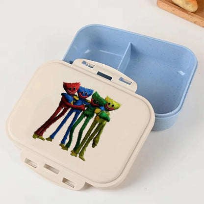 Cartoon Poppy Playtime Blue Lunch Box Anime Food Storage Containers Picnic Lunch Box Large Capacity Office Dinner Case Gifts