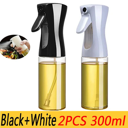 200/300/500ml Oil Spray Plastic Household Kitchen Oil Spray Bottle Or Oil Brush Nebulizing Mist Filling Cooking Dual Use BBQ