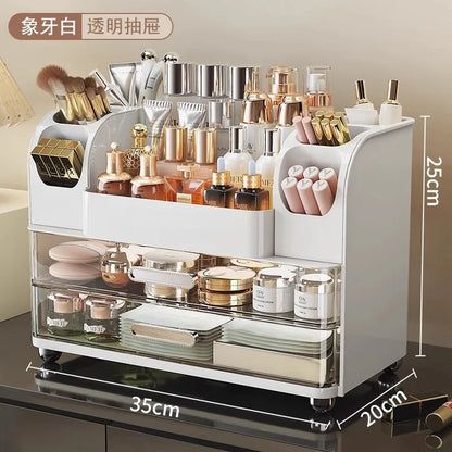 Desktop cosmetics storage box, makeup box, high-end dressing table, skincare product sorting box, dressing table storage rack