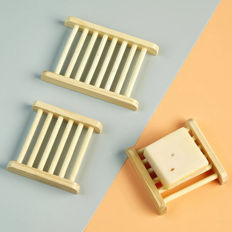 Wooden Soap Dishes Tray Bathroom Soap Holder Portable Shower Soap Dish Storage Tray Bathroom Countertop Soap Drain Rack
