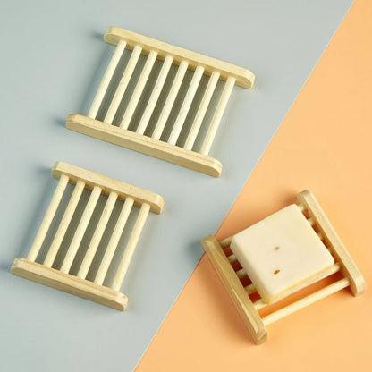 Wooden Soap Dishes Tray Bathroom Soap Holder Portable Shower Soap Dish Storage Tray Bathroom Countertop Soap Drain Rack