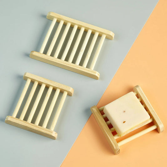 Wooden Soap Dishes Tray Bathroom Soap Holder Portable Shower Soap Dish Storage Tray Bathroom Countertop Soap Drain Rack
