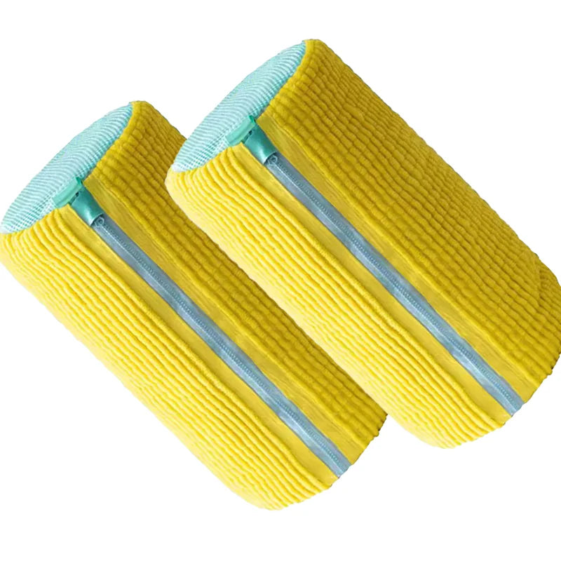 Fluffy Fiber Shoe Washing Bag 360° Surround Cleaning Reusable Durable Machine-Washable Laundry Bag with Zipper Closure (1pc)