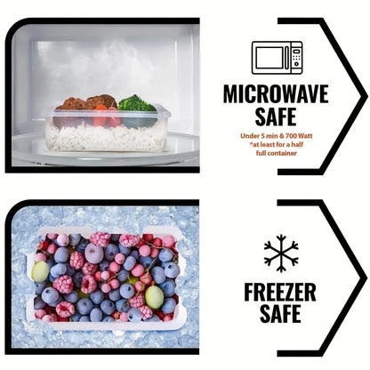 8Pcs Set Includes 4 Containers and 4 Lids Airtight Food Storage Box Kitchen Fridge Organizer for Fruits Vegetables Camping