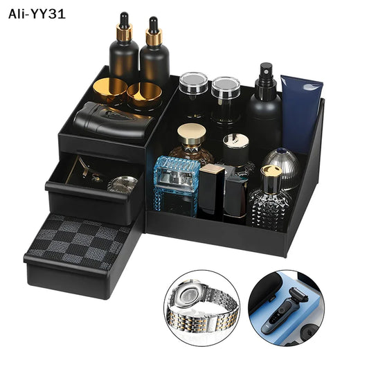 【Y31】1Pc 2026 Cologne Organizer For Men, Cologne Holder For Dresser, Perfume Stand, Bathroom Countertop Organizer With Drawers