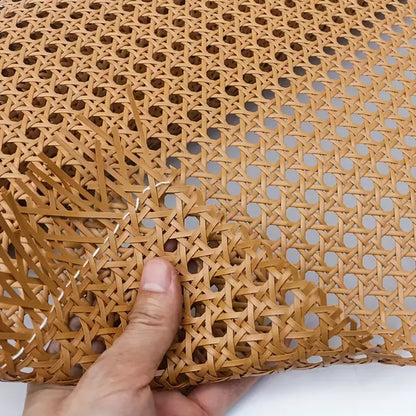 Plastic Rattan Webbing Roll, Handwoven Synthetic Poly Rattan, Faux Cane Mesh-Open Weave, for DIY Home Decor Projects
