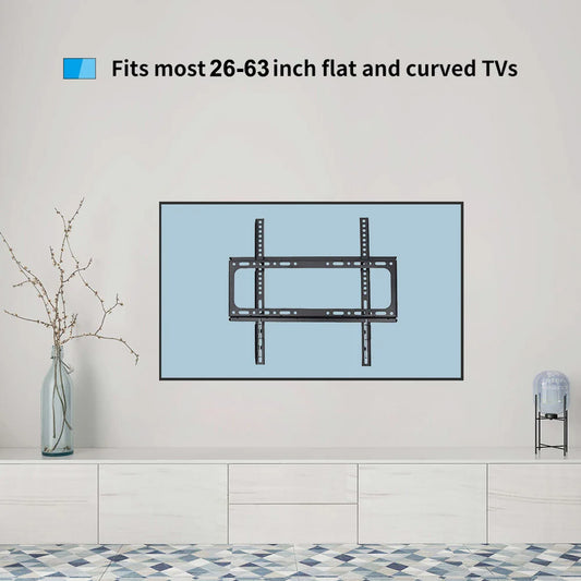 26-63 inch TV Wall Mount Bracket Universal TV Mount Monitor Holder Adjustable Low Profile Flat TV Wall Mount for LCD LED Monitor
