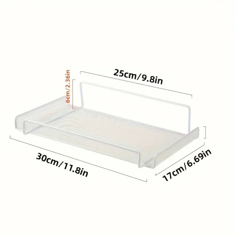 Stainless Steel Wall-Mounted Router Shelf No-Drill Space-Saving Organizer for TV Top Boxes Keys Small Items in Living Room