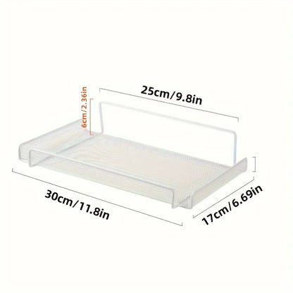 Stainless Steel Wall-Mounted Router Shelf No-Drill Space-Saving Organizer for TV Top Boxes Keys Small Items in Living Room