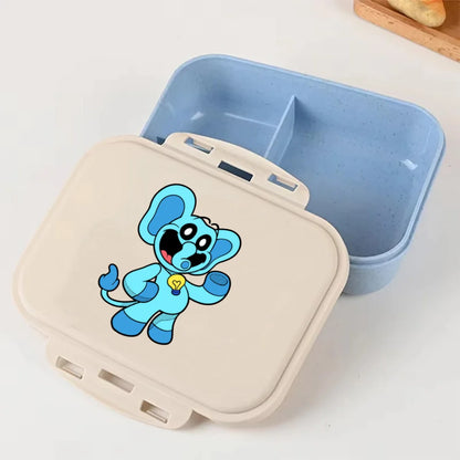 Cartoon Poppy Playtime Blue Lunch Box Anime Food Storage Containers Picnic Lunch Box Large Capacity Office Dinner Case Gifts