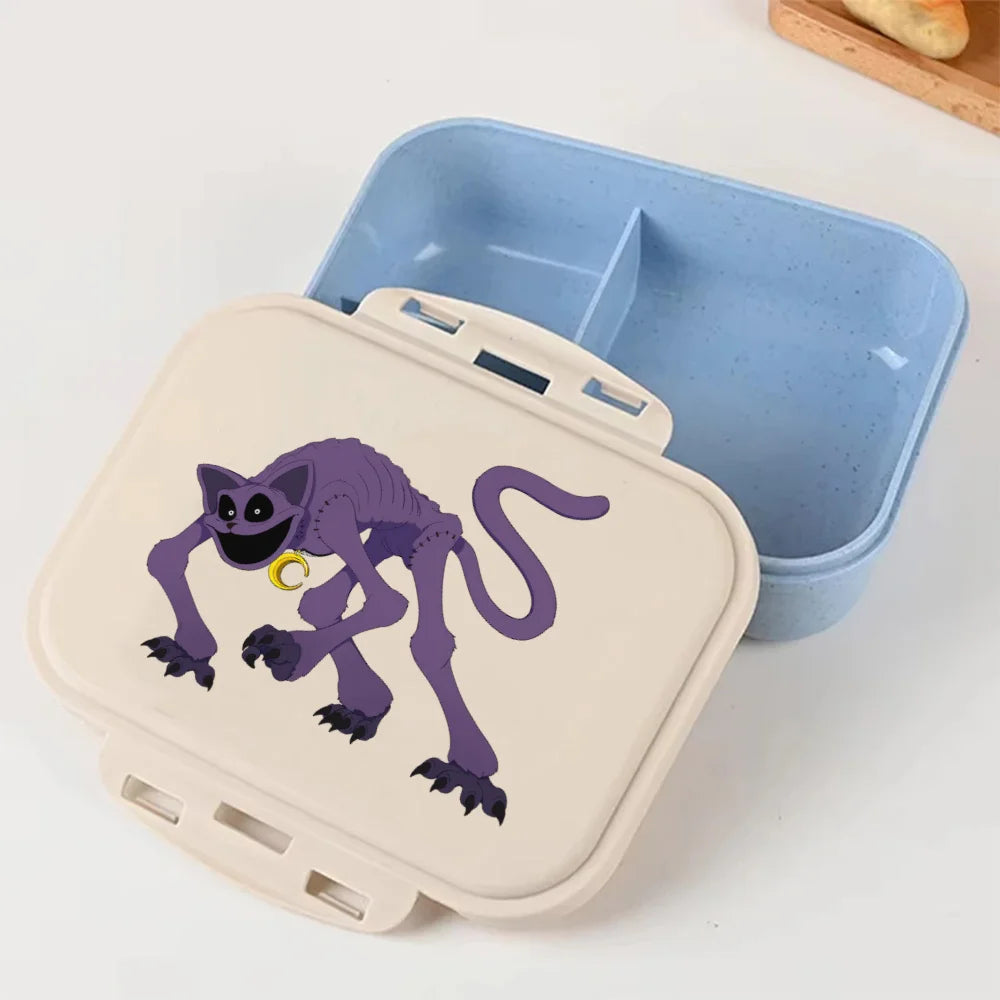 Cartoon Poppy Playtime Blue Lunch Box Anime Food Storage Containers Picnic Lunch Box Large Capacity Office Dinner Case Gifts